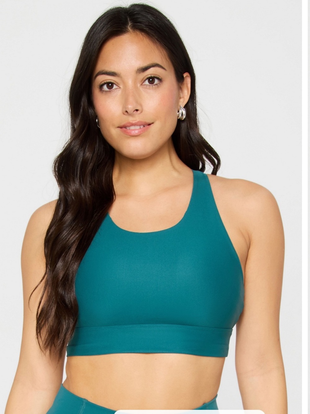 Fabletics High-Neck Teal Sports Bra